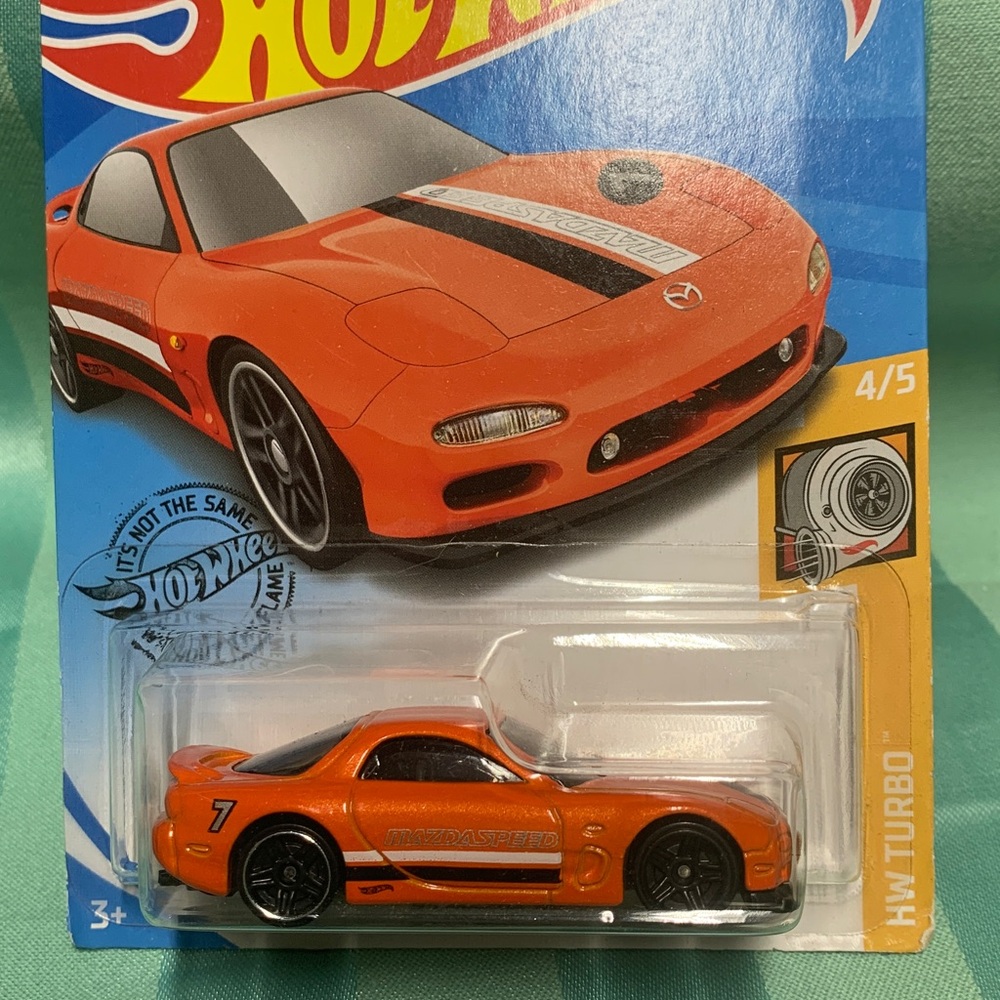 ERROR CAR 95 Mazda RX-7 orange Hot Wheels